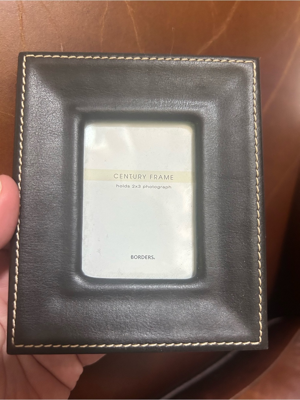 Century Leather 2x3 Photo Frame in Dark Brown